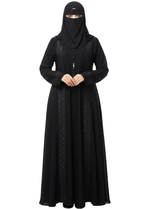 full length embroidered abaya