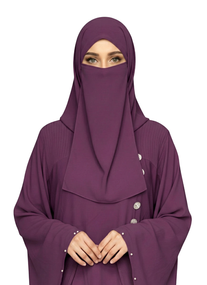 Modest abaya with side buttons