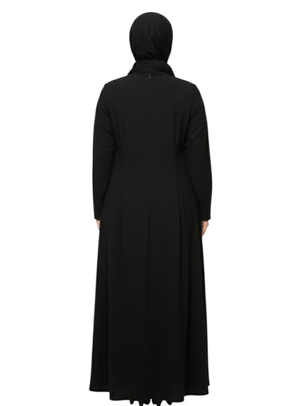 Classic Black Full-Length Modest Abaya for Women – Plain Elegant Daily Wear