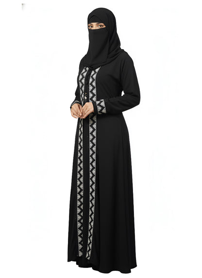 Women’s Black Modest Abaya – Closed-Front Design Abaya