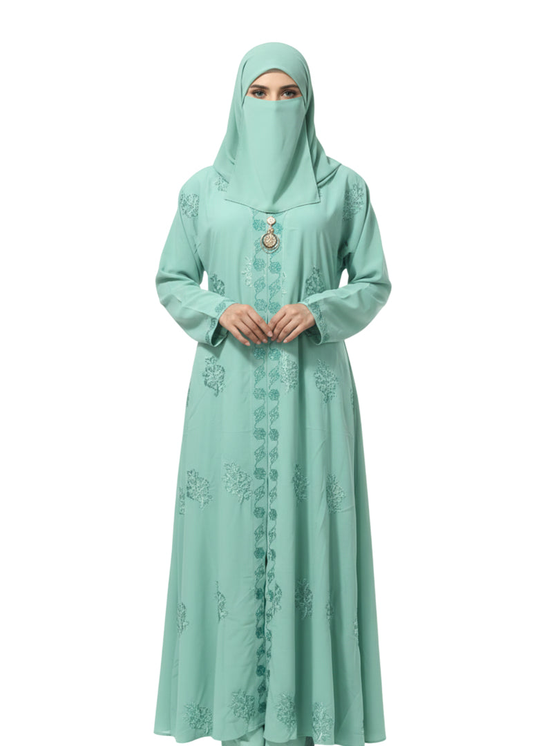 modest closed front abaya