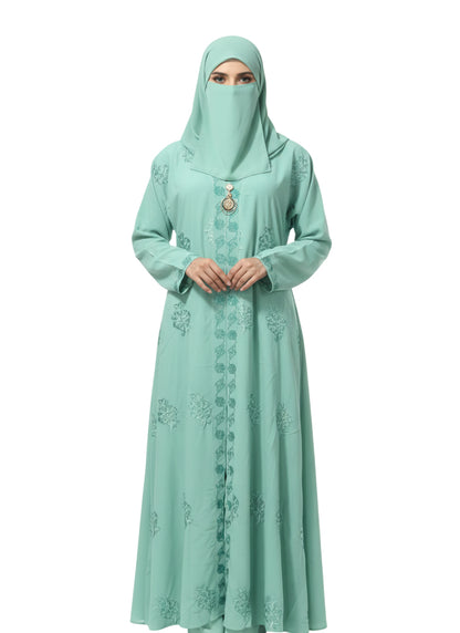 modest closed front abaya
