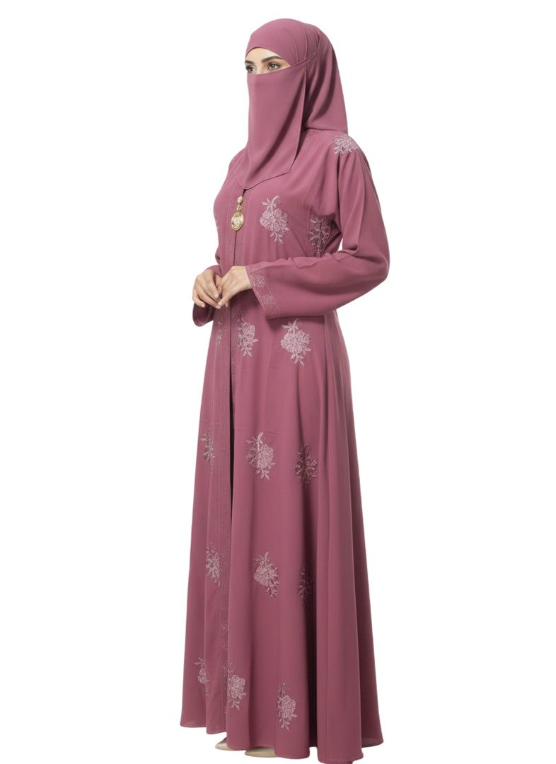 full length closed front abaya
