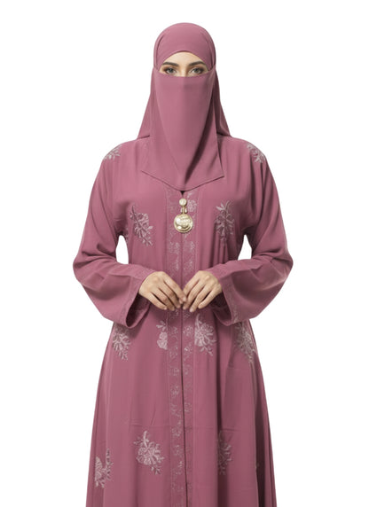 Islamic closed front abaya