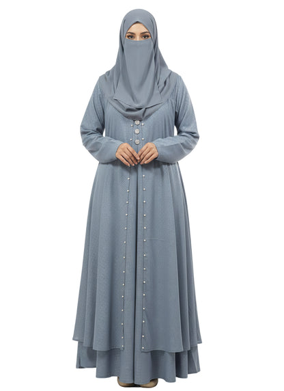  Full-Length Abaya in Light Blue