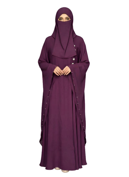 A-line abaya with side button